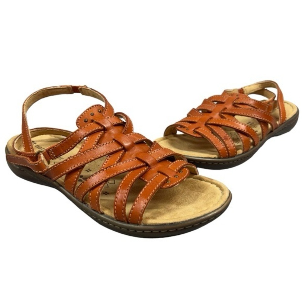 NWOB Naturalizer Leather Orange/Brownish Strappy Sandals Size 7.5